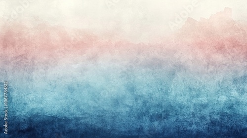 Abstract watercolor background with soft pink, blue and white colors.