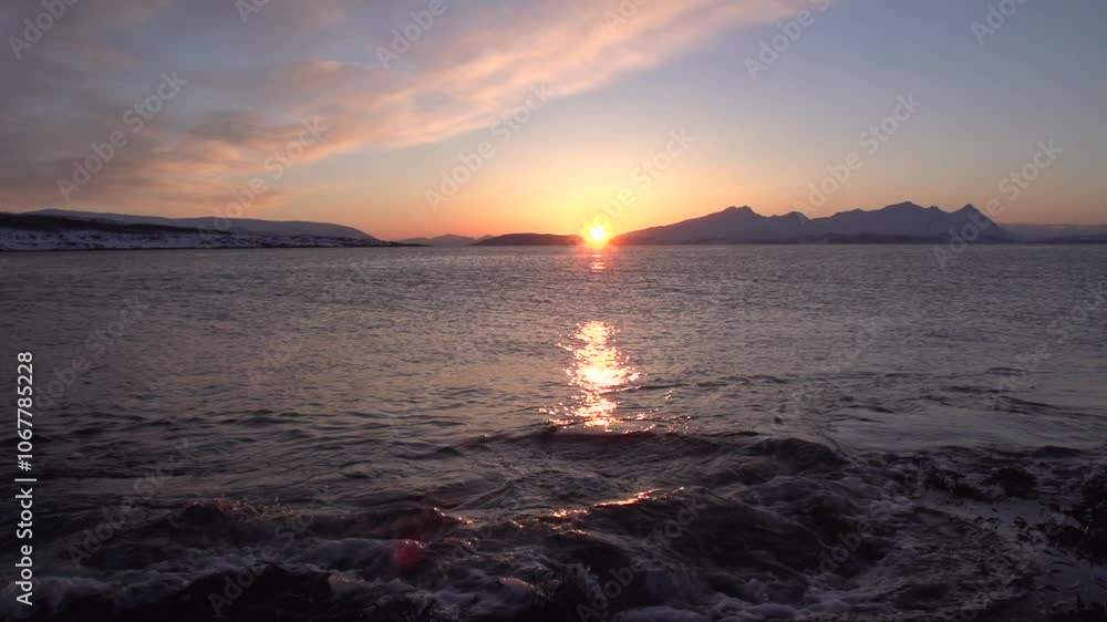 Coucher de soleil Mer Norvège Coucher de soleil Mer Norvège