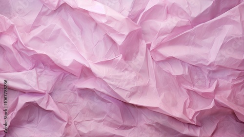 Pink crumpled paper background. Horizontal template for posters and banners, social networks, social media