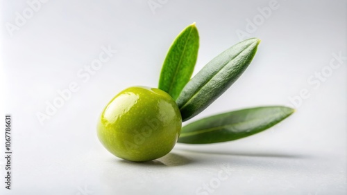 Wallpaper Mural Fresh green olive on neutral white background, olive, fresh, green, food, healthy, ingredient, organic, Mediterranean, cuisine Torontodigital.ca