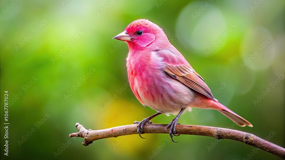 Pink bird perching gracefully on a branch, pink, bird, perch, branch, nature, wildlife, feathered, animal, flora Pink bird perching gracefully on a branch, pink, bird, perch, branch, nature, wildlife, feathered, animal, flora