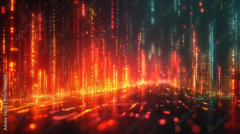 Colorful Digital Code and Technology Background. Generative AI Colorful Digital Code and Technology Background. Generative AI