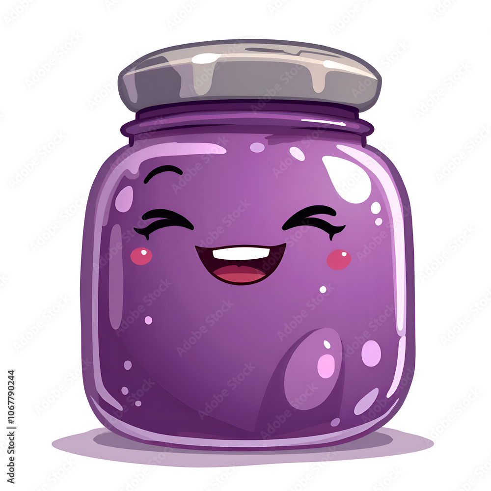 Happiness is found in the sweetness of a smiling jelly jar that brings joy to your day, digital illustration of character design concept. Happiness is found in the sweetness of a smiling jelly jar that brings joy to your day, digital illustration of character design concept.