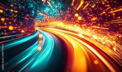 Futuristic Speed Light Trails 