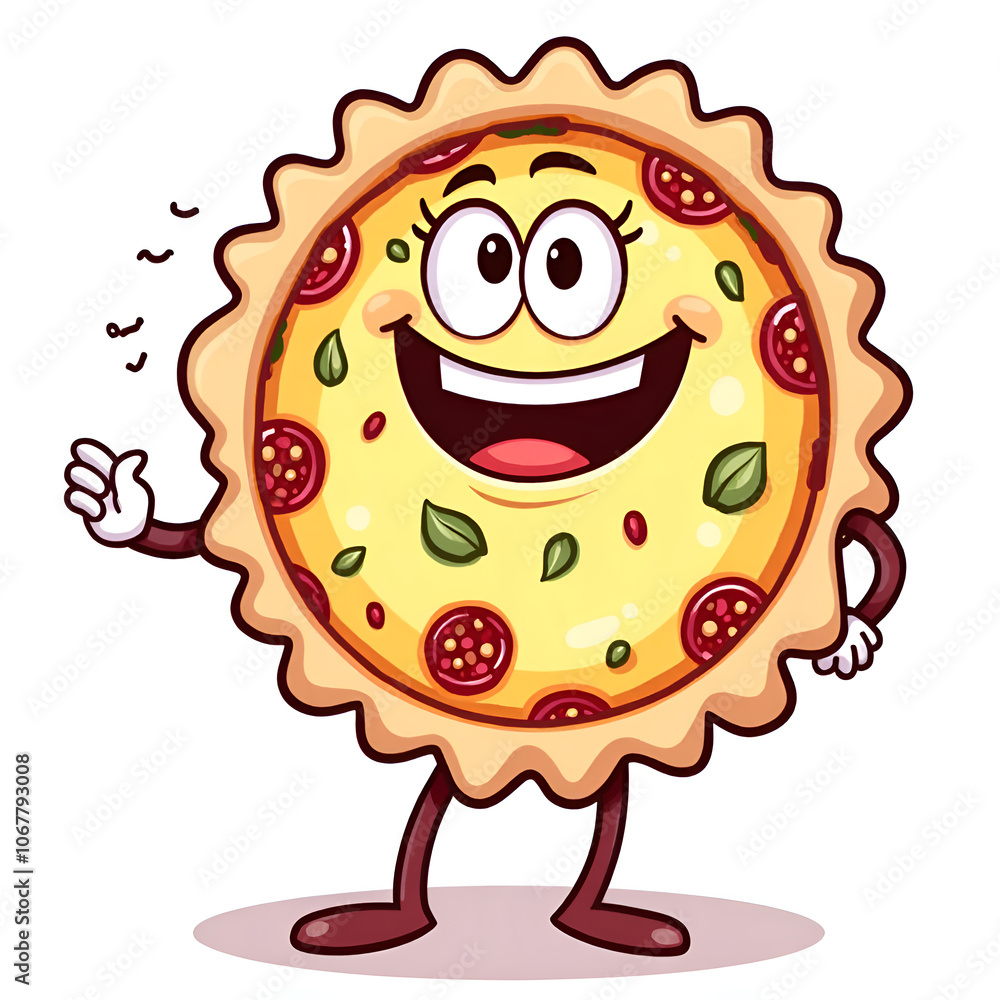 Fototapeta premium Discover the joy of a smiling pizza character spreading delicious cheer , illustration of character design concept.