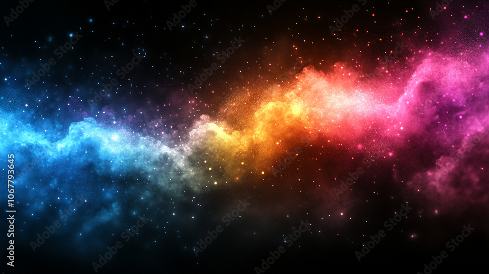Fototapeta premium mesmerizing abstract design featuring light pink, purple, and blue hues blending over a dark black background, creating a sense of calm and serenity. The flowing colors evoke a futuristic, dreamlike a