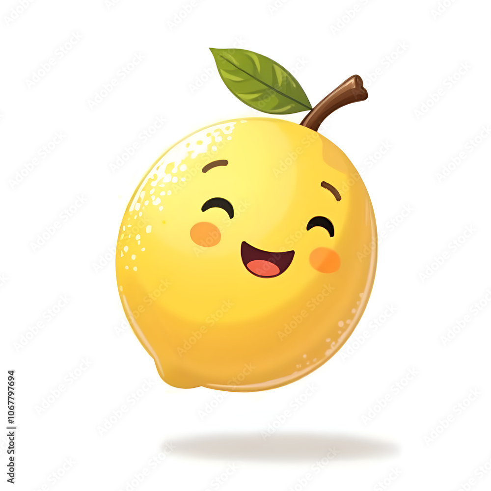 Fototapeta premium Embrace the brightness of a smiling lemon in every moment of your day , digital illustration of character design concept.