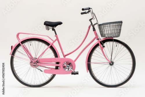 Pink Bicycle with a Basket