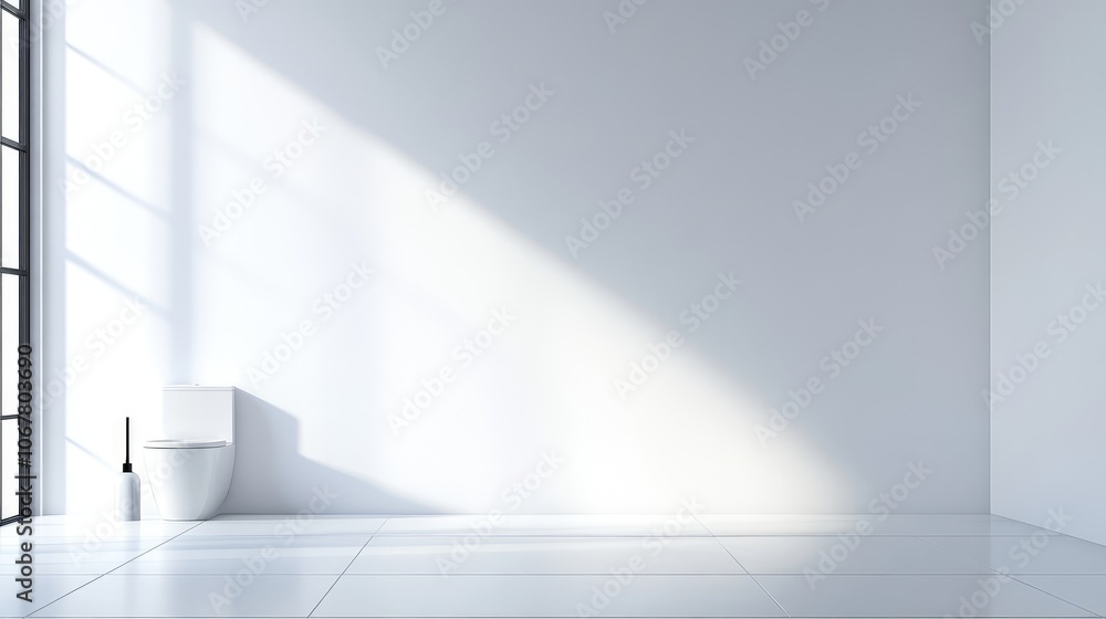 Fototapeta premium Minimalist Bathroom Interior with Natural Light