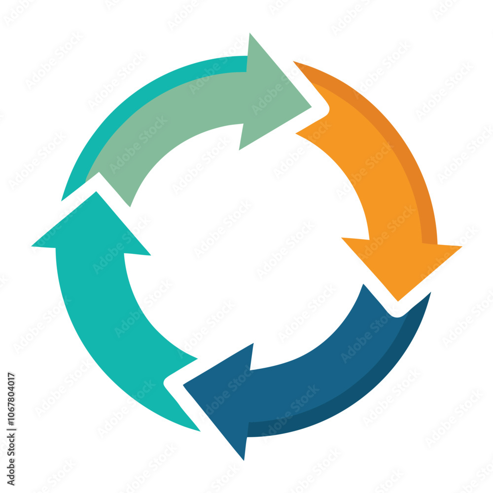 Repeated Circular arrows Cycle motion clear infographic diagram flat vector illustration design Repeated Circular arrows Cycle motion clear infographic diagram flat vector illustration design