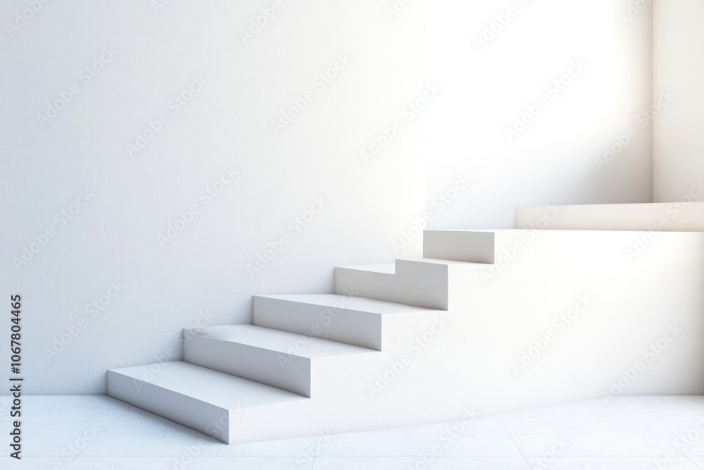 Obraz premium White Minimalist Staircase Interior Design