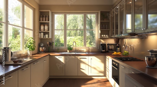 Modern Kitchen Interior wit...
