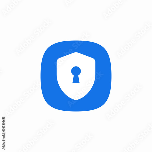 shield guard password key hole icon sign vector