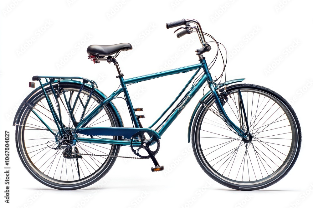 Teal Bicycle with Black Saddle and White Tire Teal Bicycle with Black Saddle and White Tire