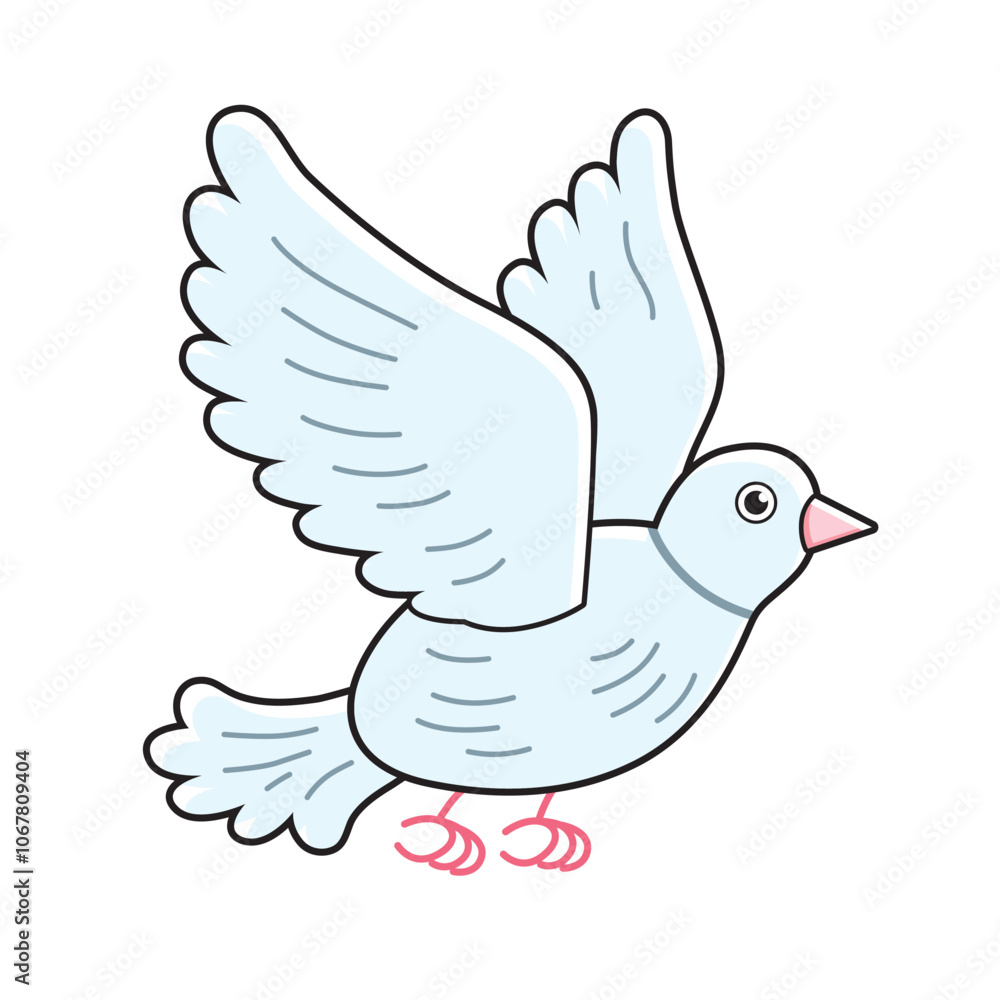 White flying pigeon bird or dove isolated vector illustration White flying pigeon bird or dove isolated vector illustration