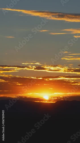 Peaceful Colorful Sunset Vertical Time Lapse Background