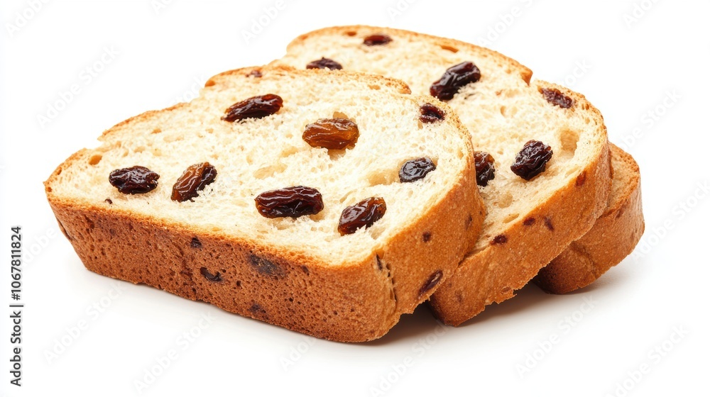 Homemade sliced Raisin bread closeup view Homemade sliced Raisin bread closeup view