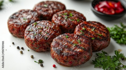 Kotleti (Russian Meat Patties). Generative AI photo