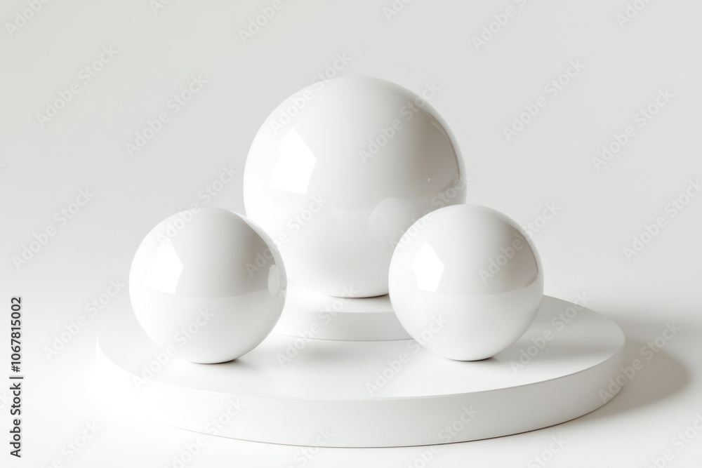 White Spheres on a Circular Platform White Spheres on a Circular Platform