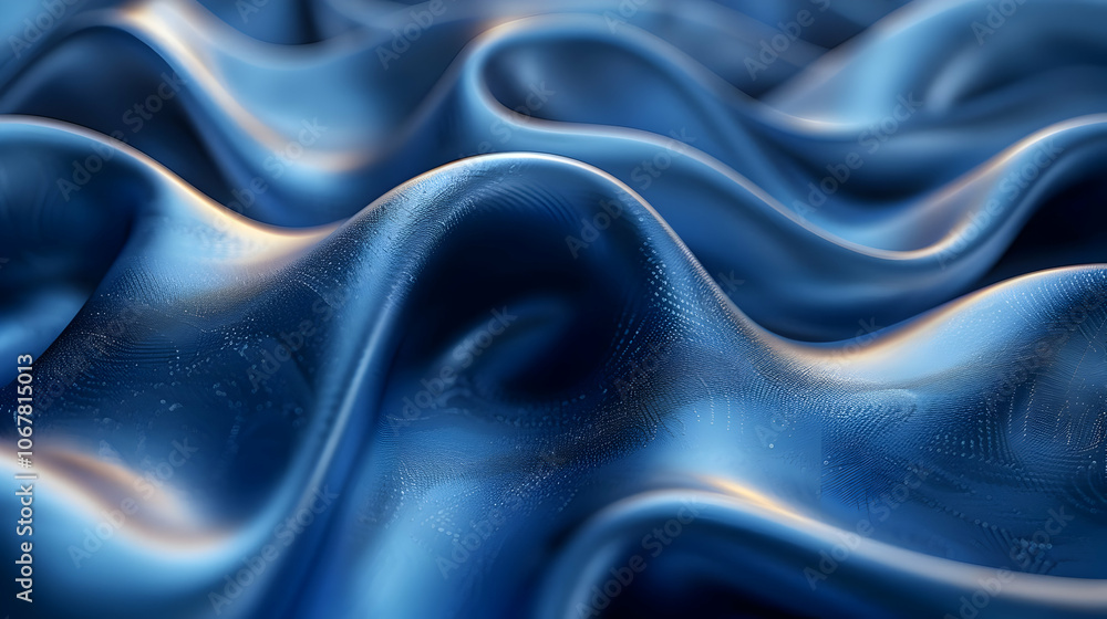 Abstract 3D Blue Wavy Background - Digital Art Abstract 3D Blue Wavy Background - Digital Art