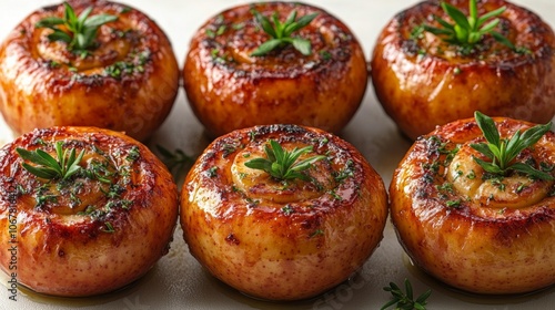 Baked Apples with Fresh Herbs. Generative AI