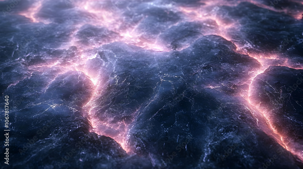 Abstract Background: Glowing Cracks in Dark Stone Abstract Background: Glowing Cracks in Dark Stone