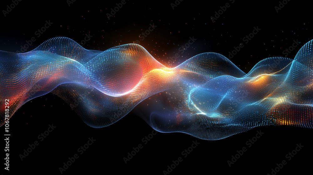 Fototapeta premium futuristic abstract image depicting digital data flows and binary code, representing technology, information processing, and advanced data systems