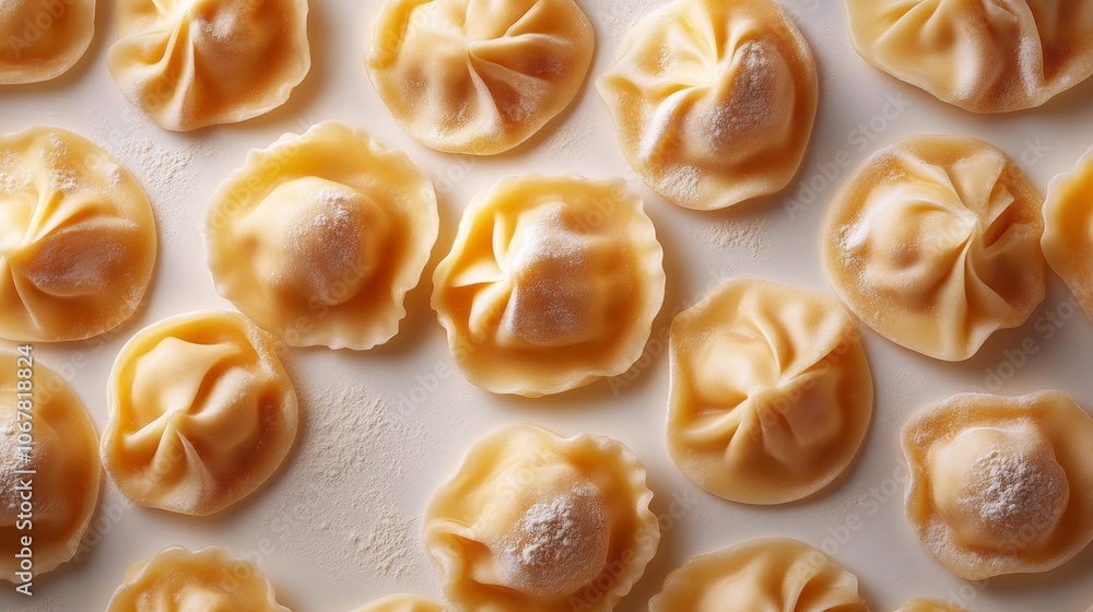 Top View of Traditional Dumplings. Generative AI Top View of Traditional Dumplings. Generative AI