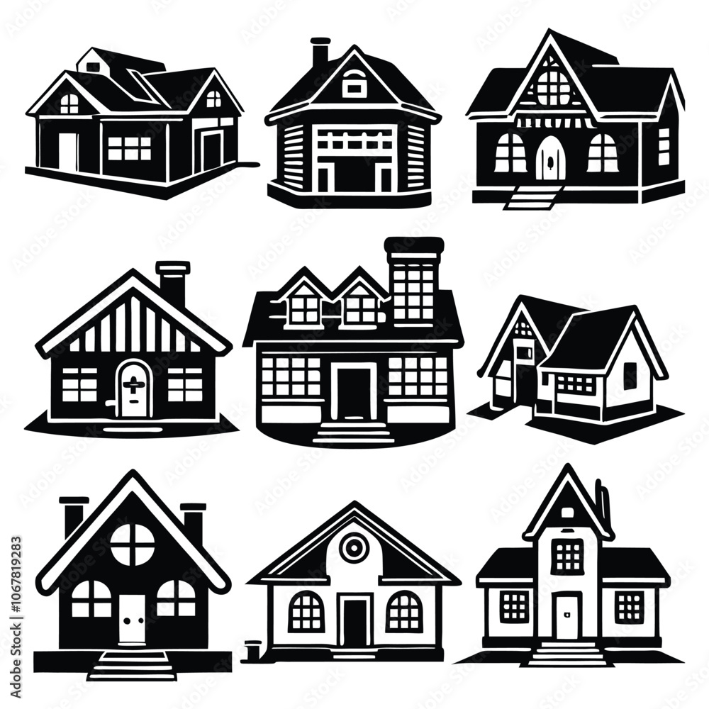 Fototapeta premium set house design in white background