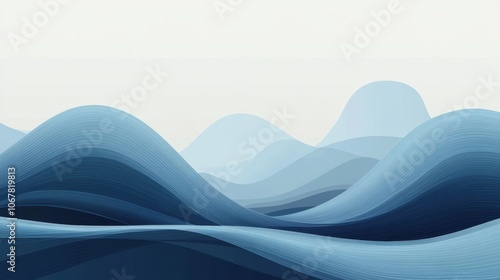 Fototapeta Naklejka Na Ścianę i Meble -  Abstract curves illustration flat vector of sea tide. Background.