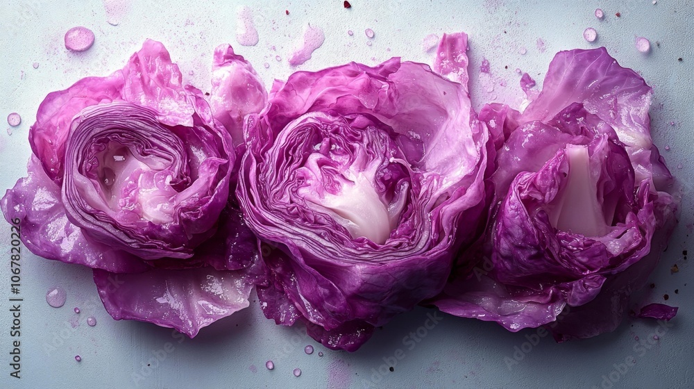 Purple Cabbage Close-up on White Background. Generative AI Purple Cabbage Close-up on White Background. Generative AI