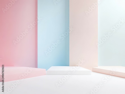 Create stunning visuals with a minimal pastel gradient background and abundant white space