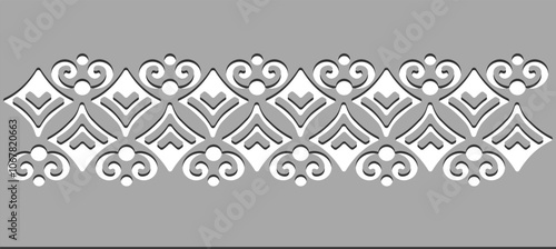 Laser cut seamless border . Native pattern for wood carving, Ornate template for interior decor, fretwork. Metal cutting stencil. Cnc eps for paper art, card