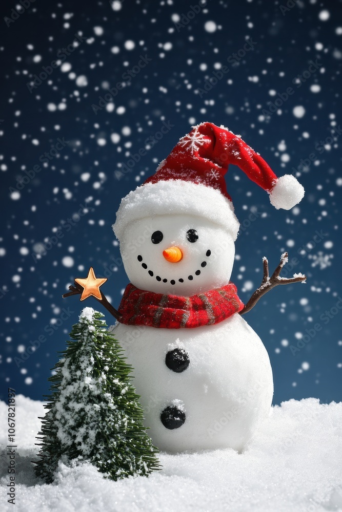 Cute snowman. Winter holiday theme. Cute snowman. Winter holiday theme.