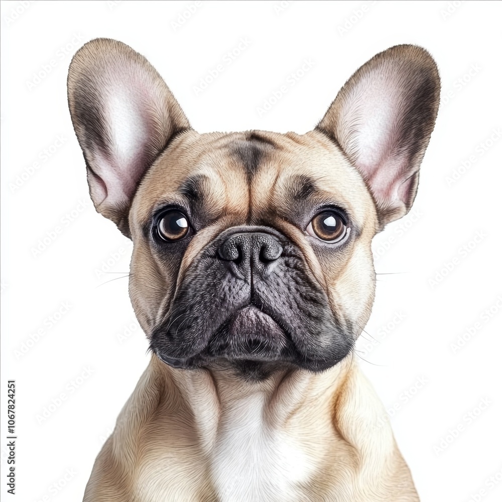 french bulldog looking directly to the front on a clean white background french bulldog looking directly to the front on a clean white background