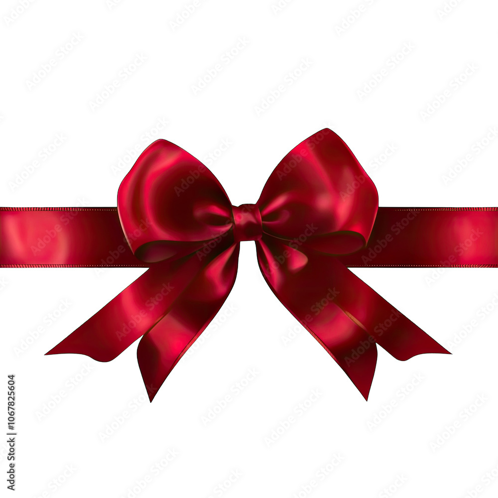 Red Satin Ribbon and Bow Vector Illustration for Elegant Designs Red Satin Ribbon and Bow Vector Illustration for Elegant Designs
