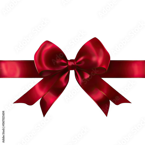 Red Satin Ribbon and Bow Vector Illustration for Elegant Designs