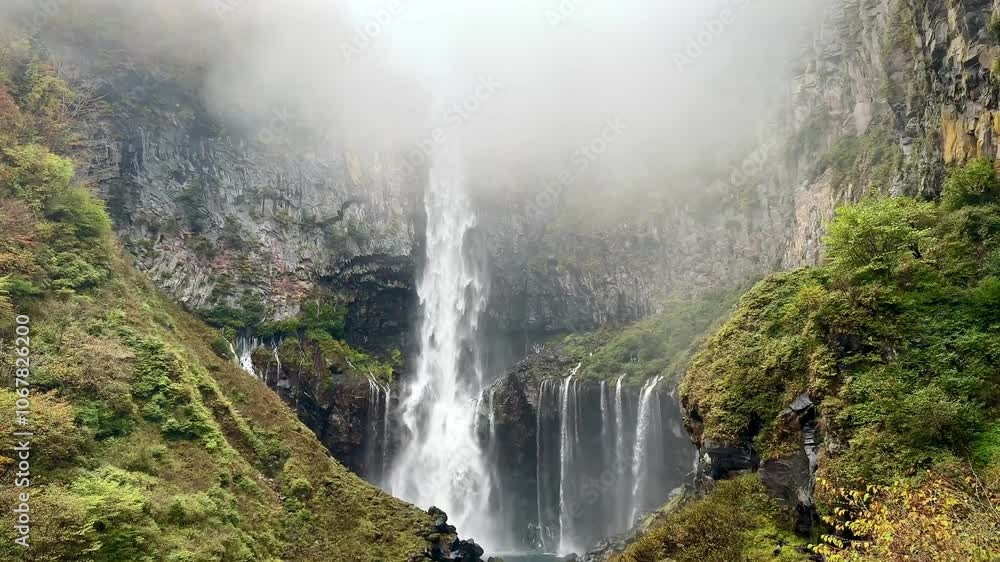 Waterfall in Nikko Japan tilt down angle. Waterfall in Nikko Japan tilt down angle.