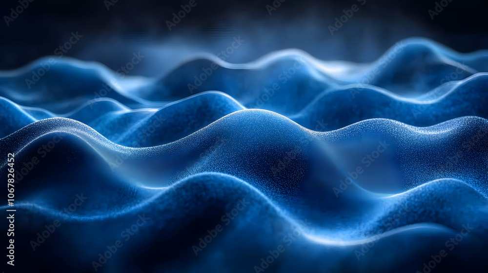Abstract Blue 3D Waves Background Abstract Blue 3D Waves Background