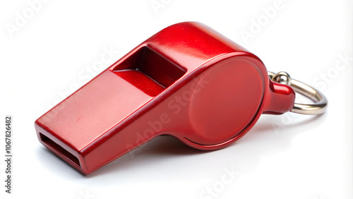 red whistle on a white background