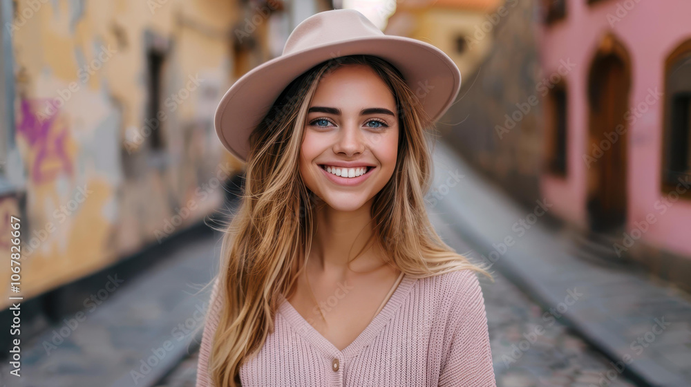 Joyful traveler explores charming old streets, soaking in the culture and beauty of a historic European city alone. Joyful traveler explores charming old streets, soaking in the culture and beauty of a historic European city alone.