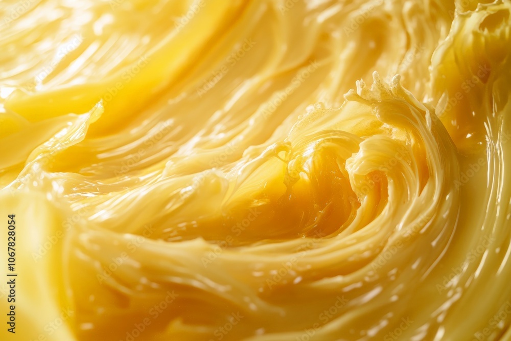 A close-up view of a rich, buttery texture swirling with smooth, golden yellow hues, evoking warmth and indulgence with a tantalizing visual appeal. A close-up view of a rich, buttery texture swirling with smooth, golden yellow hues, evoking warmth and indulgence with a tantalizing visual appeal.