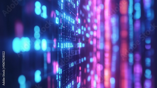 Wallpaper Mural An infinite digital network of glowing, interconnected nodes extending into the distance, pulsating with vibrant light and energy. AI generated Torontodigital.ca