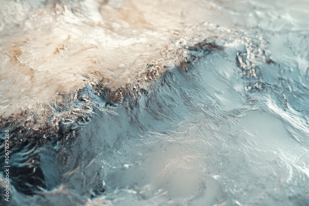 Obraz premium This image presents a vibrant abstract texture featuring luminous highlights and organic forms, evoking a sense of fluidity and natural beauty.