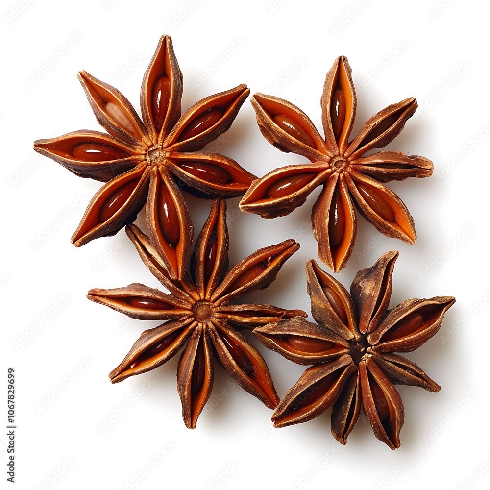 Star anise spice isolated on white background Star anise spice isolated on white background