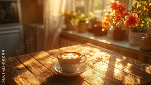 A warm morning glow highlights a classic brew, creating a cozy vibe thats perfect for a delightful start to the day.