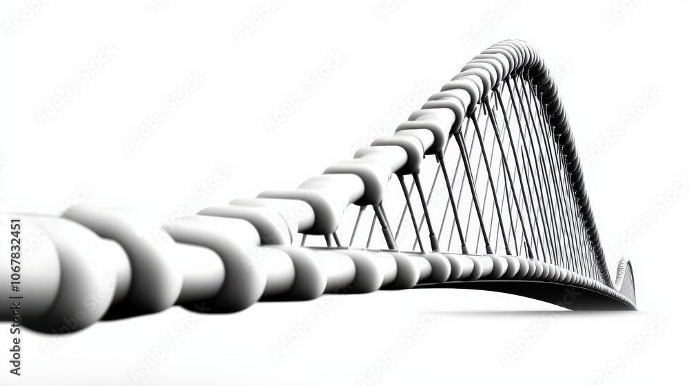 Modern bridge design, white isolated background. Modern bridge design, white isolated background.