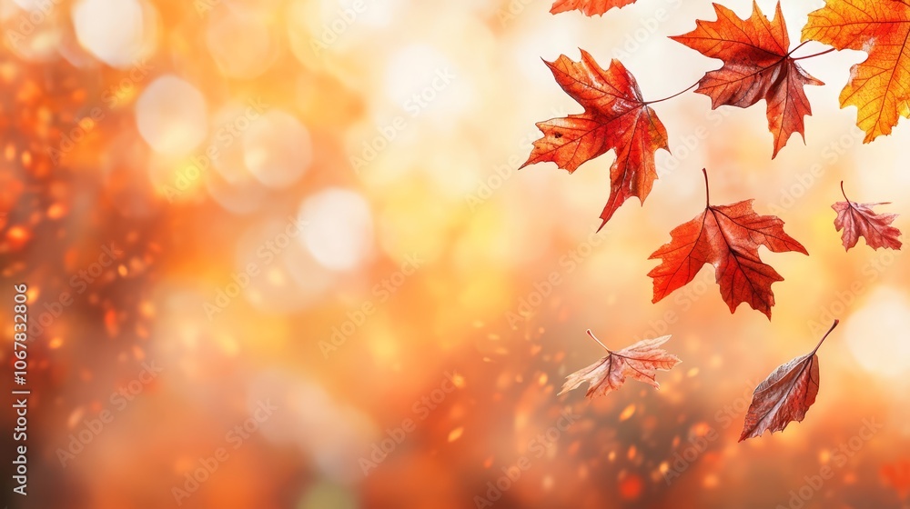 Golden autumn leaves cascading from the sky, a breathtaking display of nature's vibrant transformation Golden autumn leaves cascading from the sky, a breathtaking display of nature's vibrant transformation