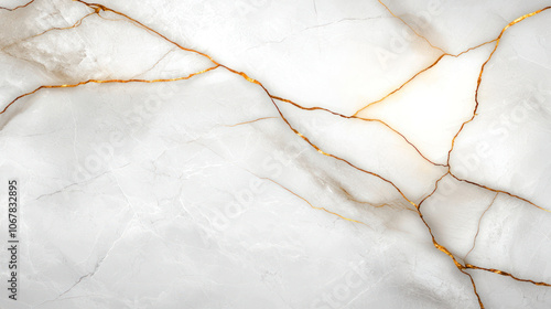 Textured marble pattern in shades of white and gray with golden veins.