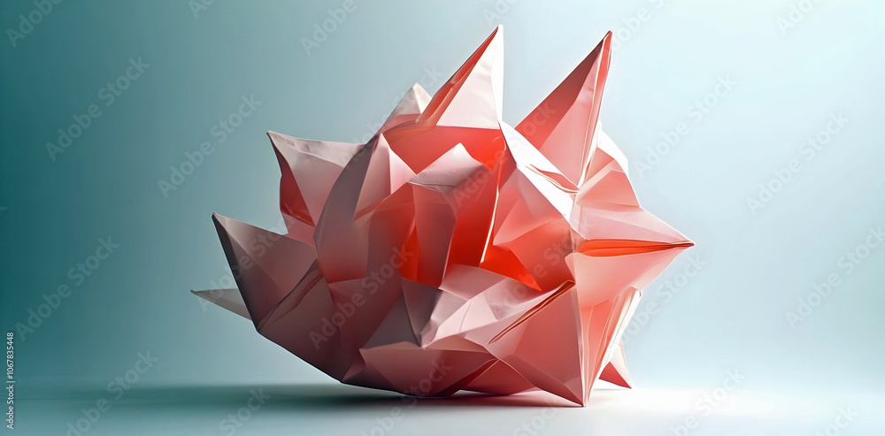 origami dragon on a red background, ai, generated, origami dragon on a red background, ai, generated,